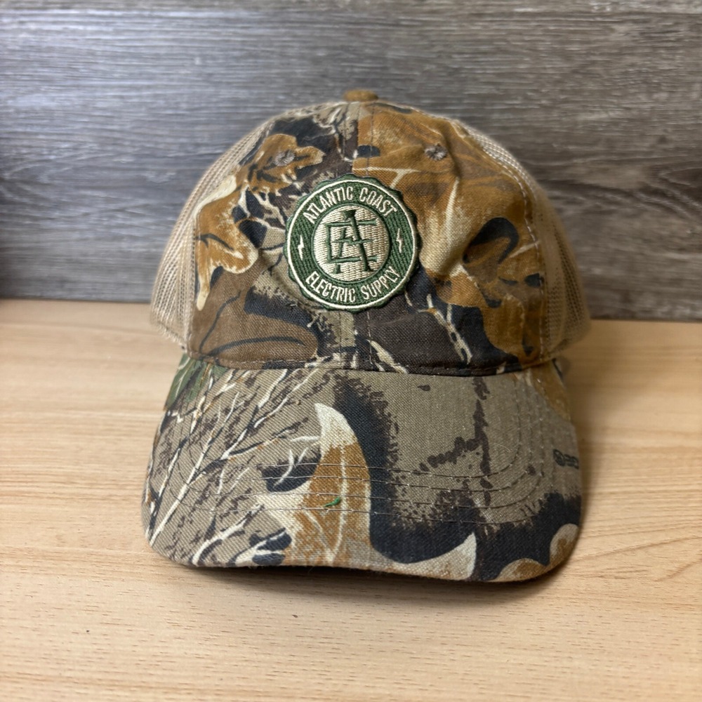 Atlantic Coast Electric Supply Hat Cap Strap‎ Back Brown Camo Camouflage